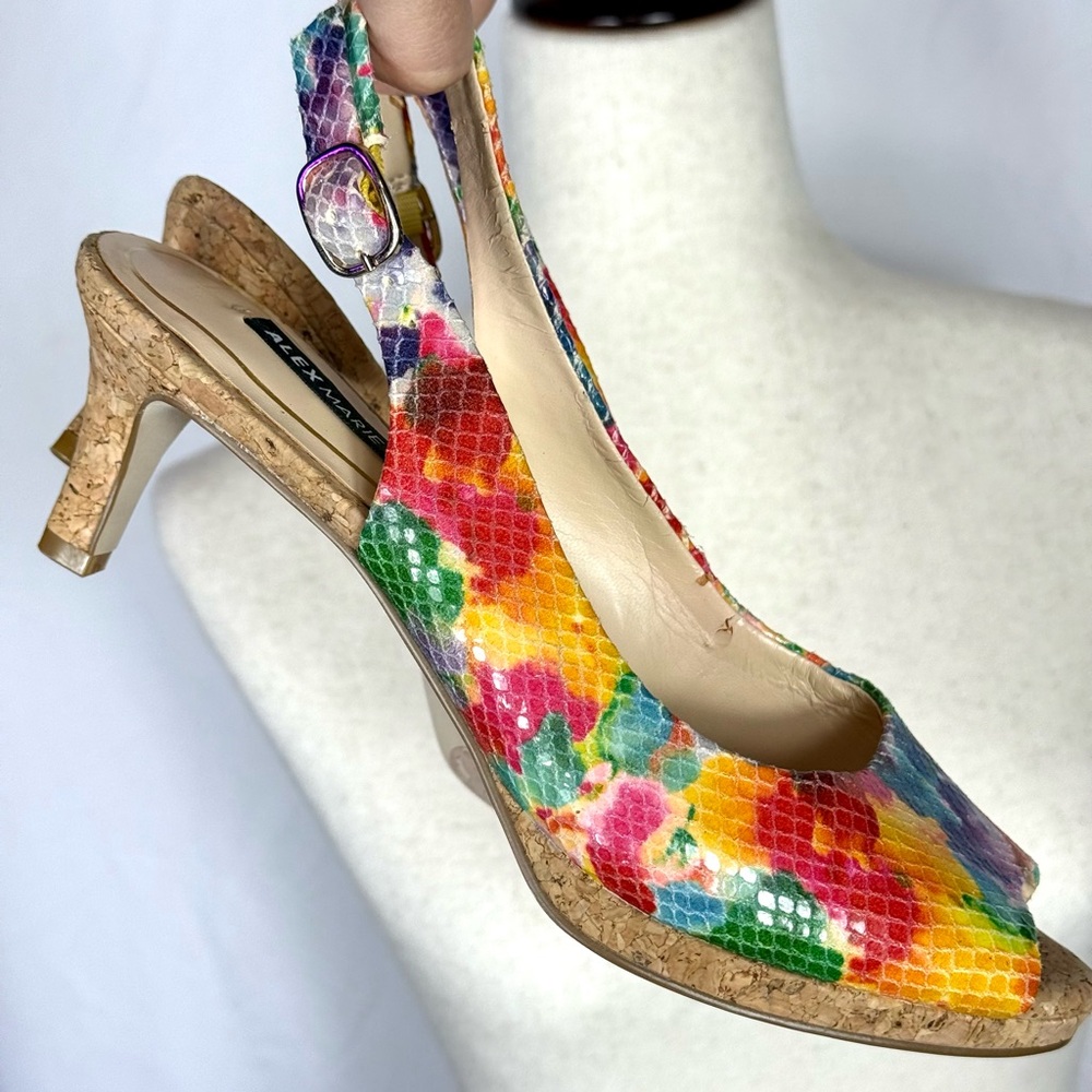 Alex Marie Vibrant Multicolor Snakeskin Heels